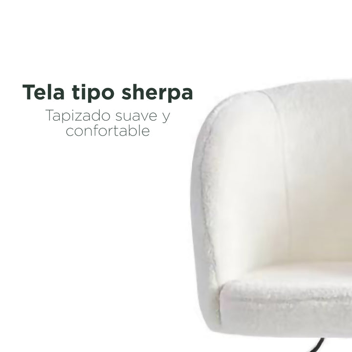 Silla de Oficina Tipo Sherpa Blanca