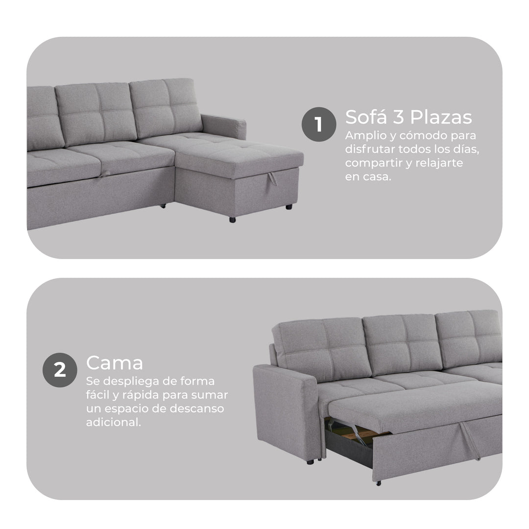 Sofá Cama 3 Plazas Lazio