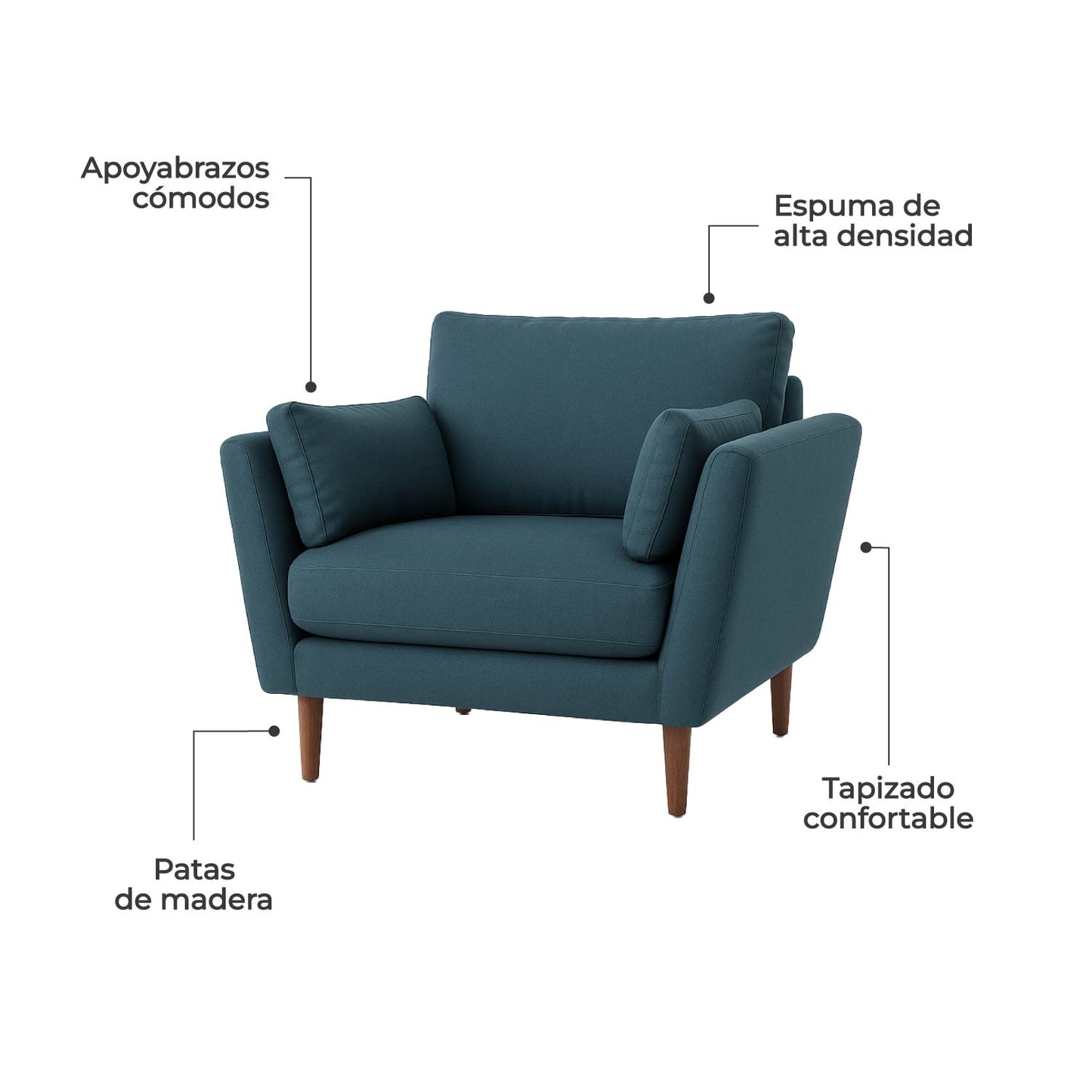 Sillón Individual Malaga Azul Marino