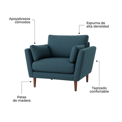 Sillón Individual Malaga Azul Marino