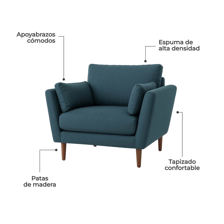 Sillón Individual Malaga Azul Marino