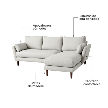 Sala Esquinera Sofá Modular Malaga Snow