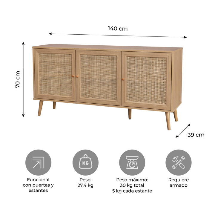 Credenza Bufetera Maui 140 cm