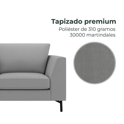 Combo Sofá Modular + Sillón Individual Murcia Gris Claro