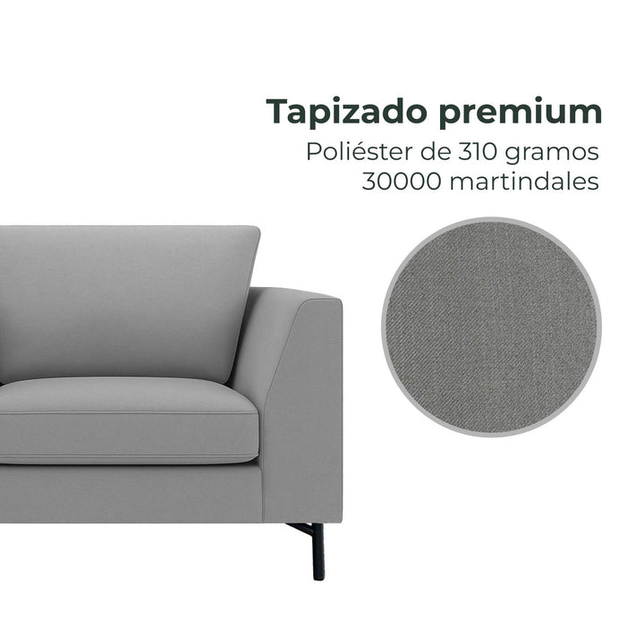Combo Sofá Modular + Sillón Individual Murcia Gris Claro