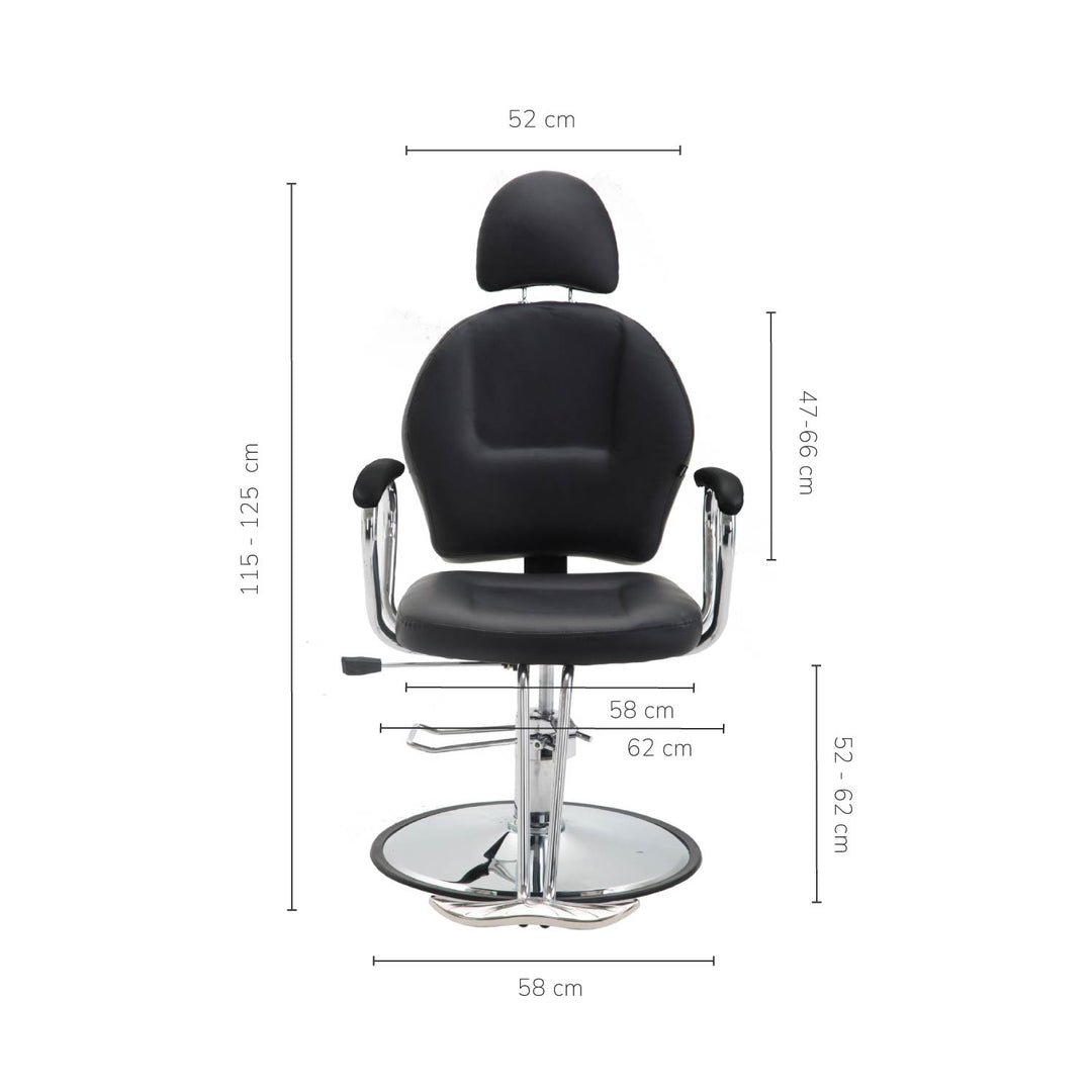 Silla Barbería Dutch Hidráulico Reclinable Negra