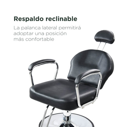 Silla Barbería Dutch Hidráulico Reclinable Negra