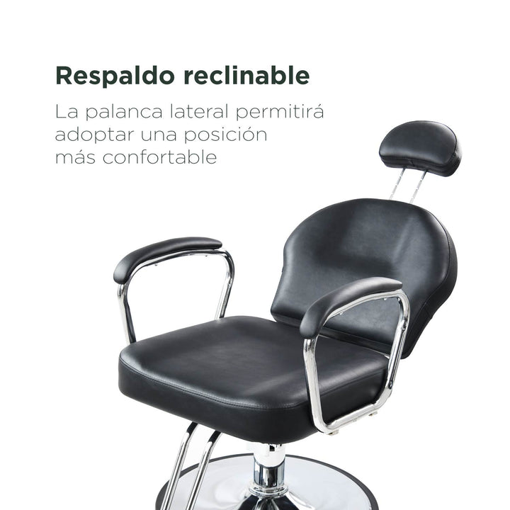 Silla Barbería Dutch Hidráulico Reclinable Negra