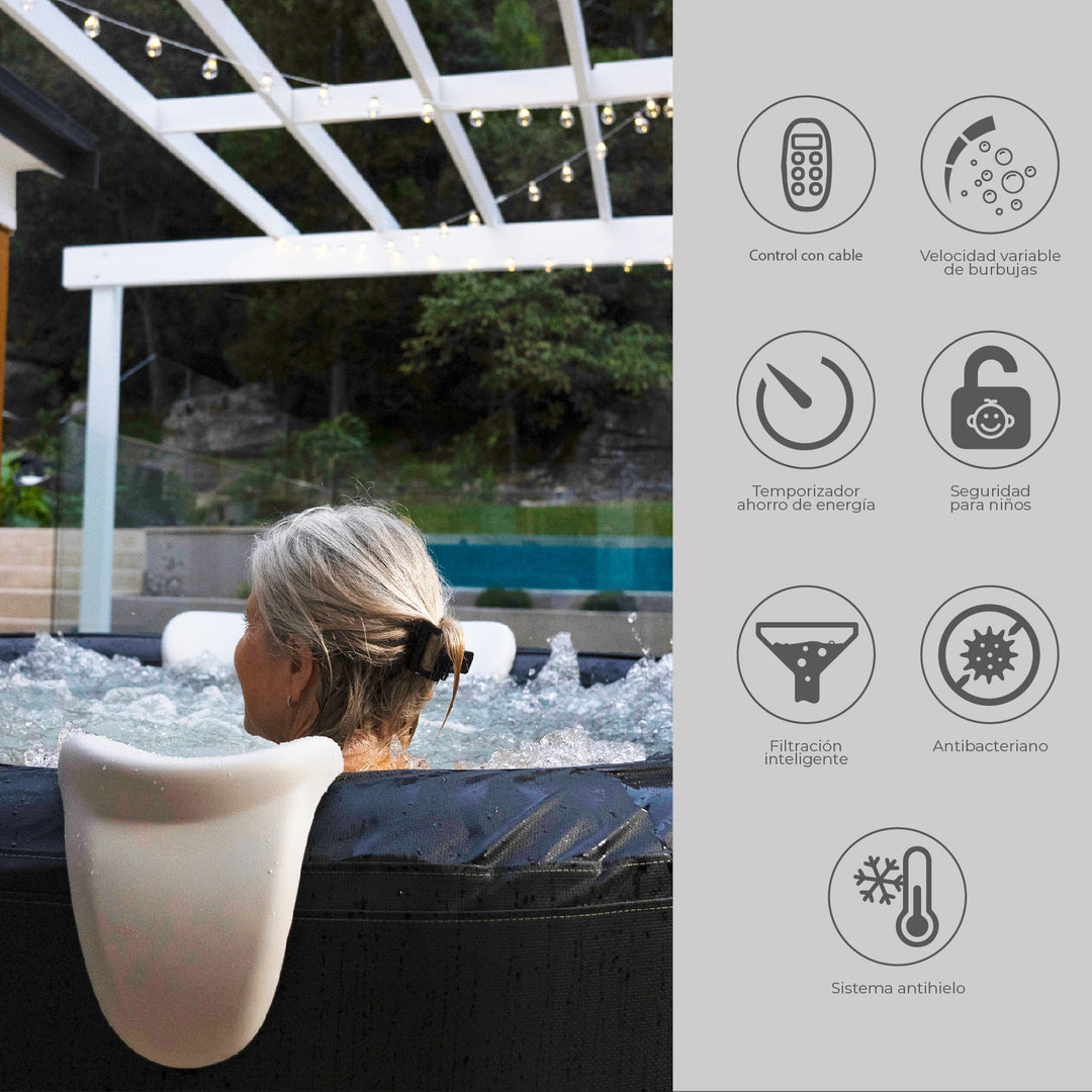 Tina Spa Hidromasaje Inflable Portland 6 Premium