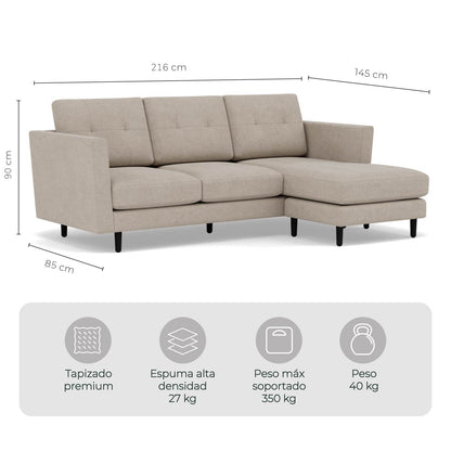 Sala Esquinero Sofá Modular Bilbao Beige