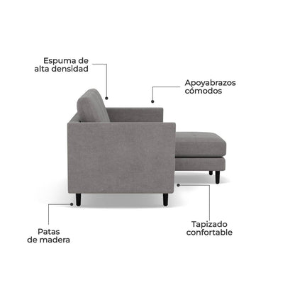 Sala Esquinero Sofá Modular Bilbao Gris