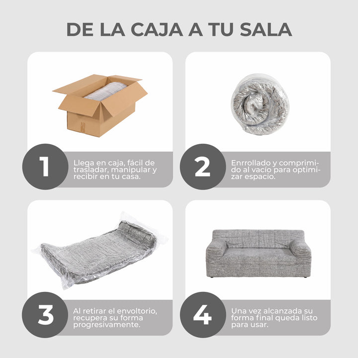 Sofá Comprimido 2 Plazas Chiaro
