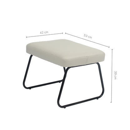 Sillón Individual con Taburete Reposapiés Terciopelo Beige