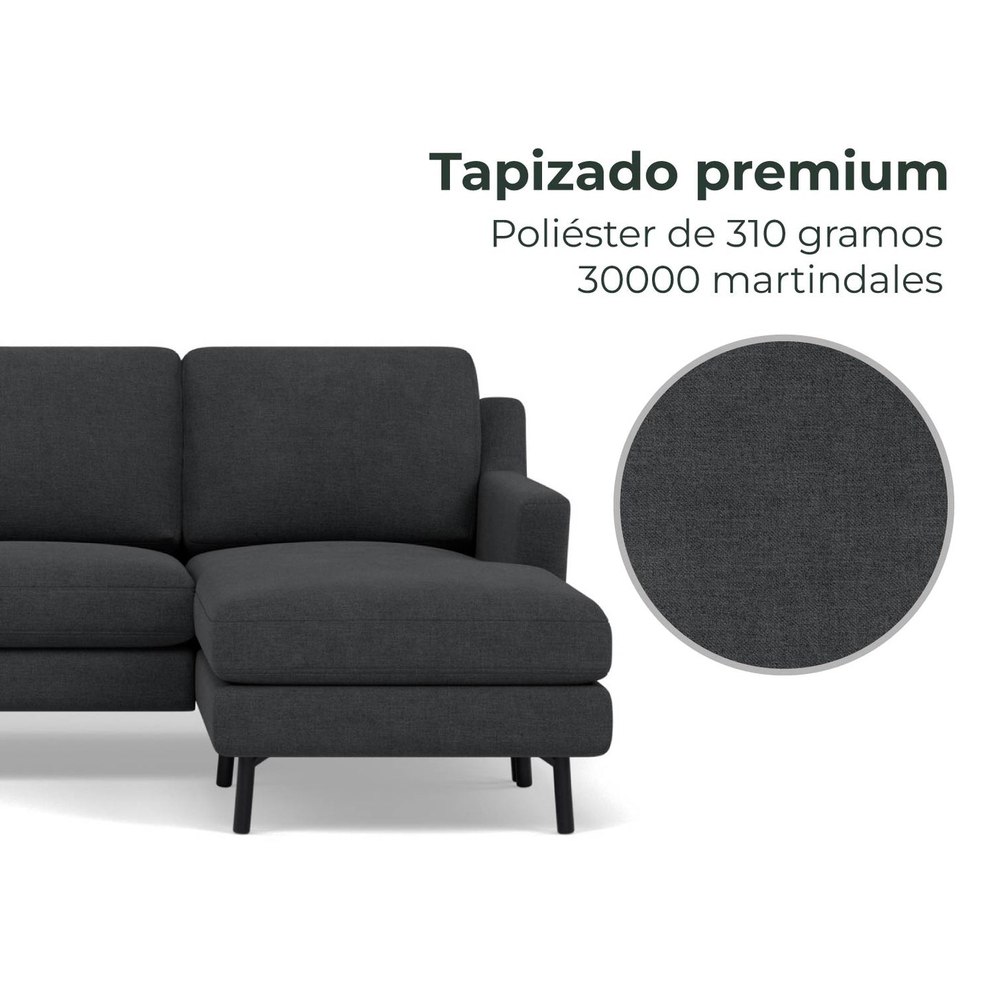 Sala Esquinero Sofá Modular Sevilla Gris Oscuro