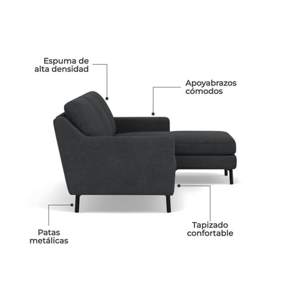Sala Esquinero Sofá Modular Sevilla Gris Oscuro