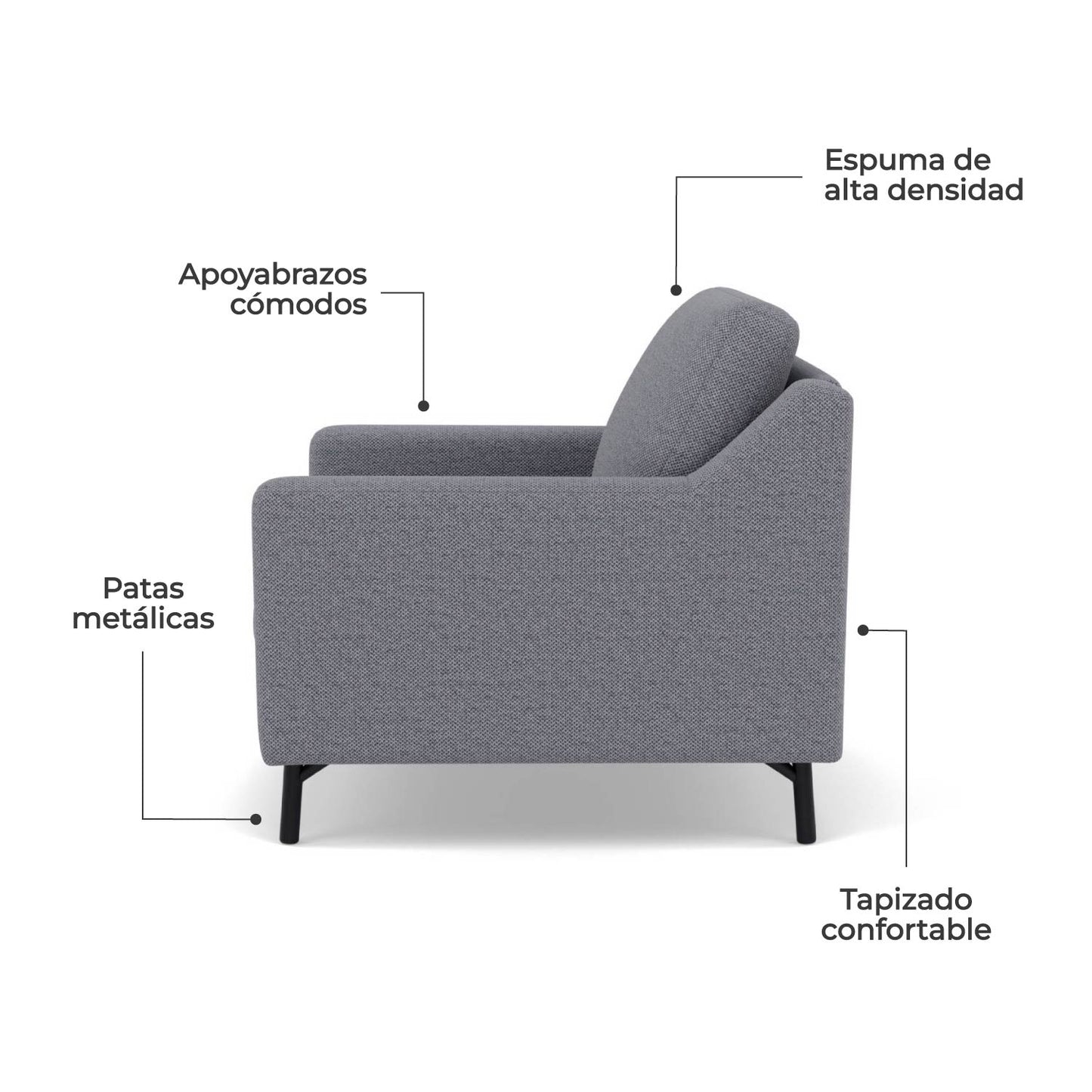 Sillón Individual Sevilla Gris