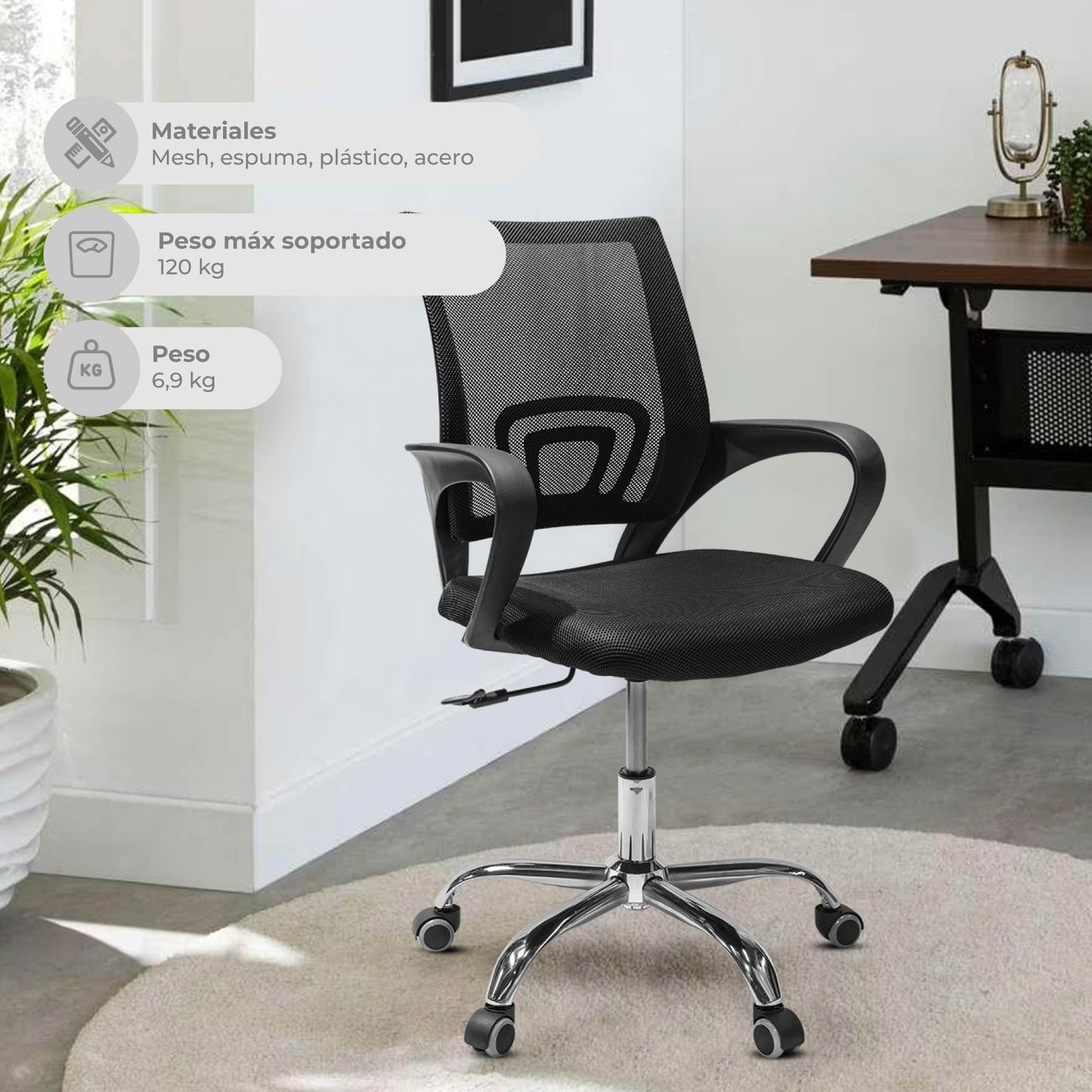 Silla de Oficina Sill2 Ergonómica Negra