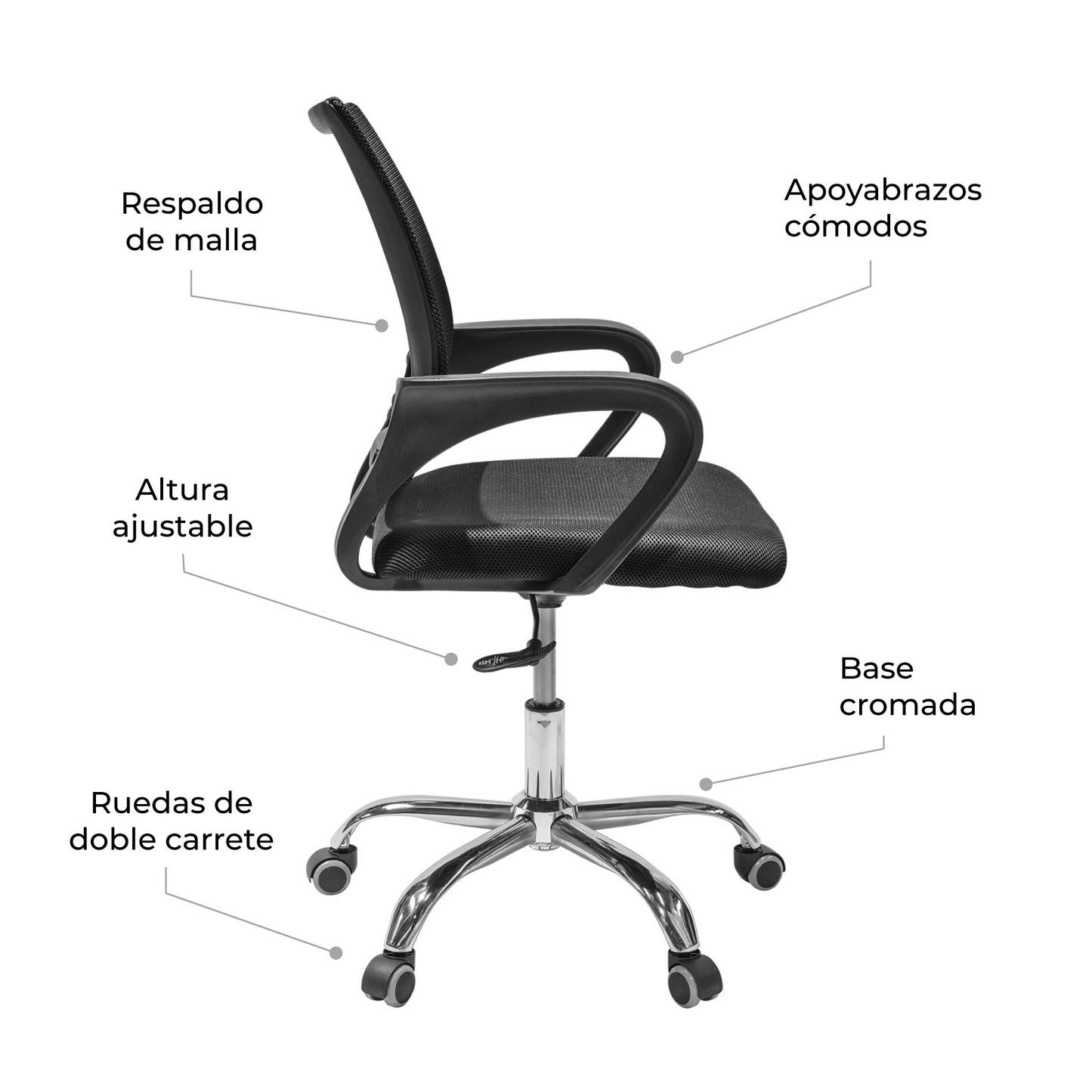 Silla de Oficina Sill2 Ergonómica Negra