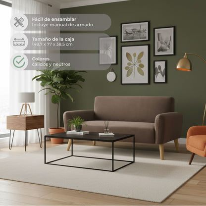 Sofá 2 Plazas Nemi Marrón