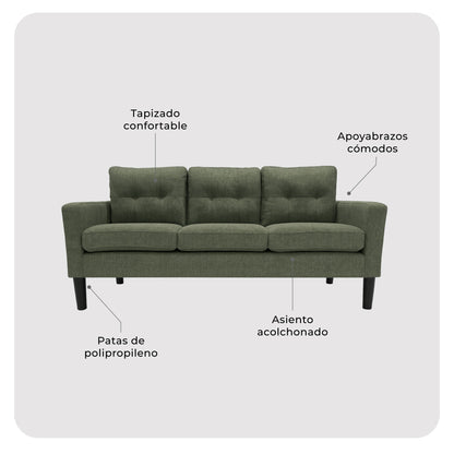 Sofá 3 Plazas Sutri Verde