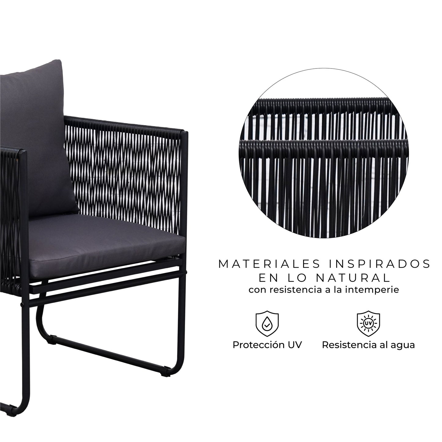 Set de Exterior Kiri 2 Sillas + Mesa Auxiliar