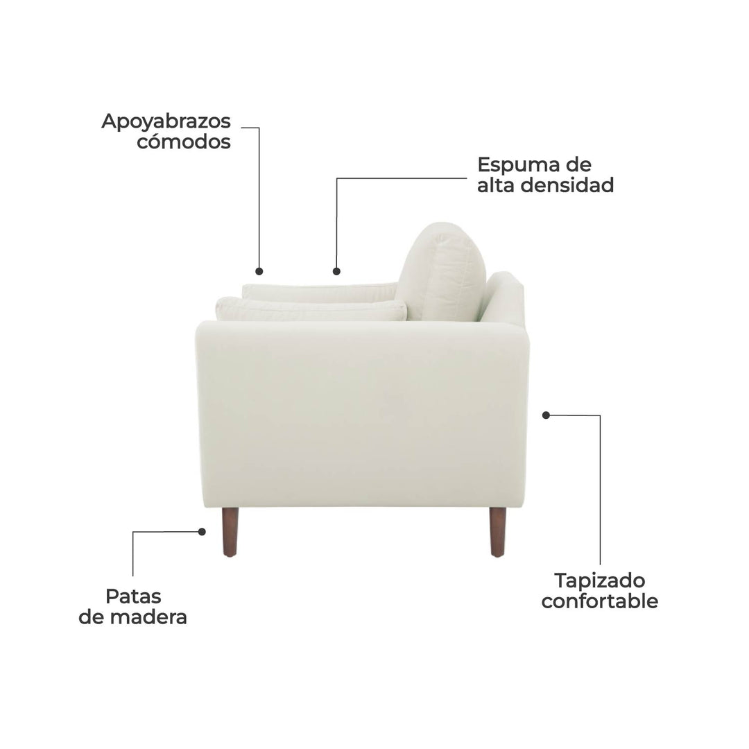 Sillón Individual Malaga Hueso