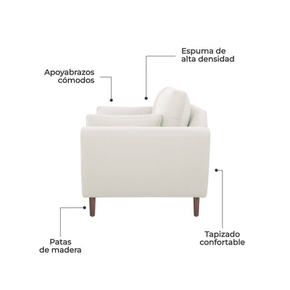 Sofá 2 Plazas Malaga Hueso