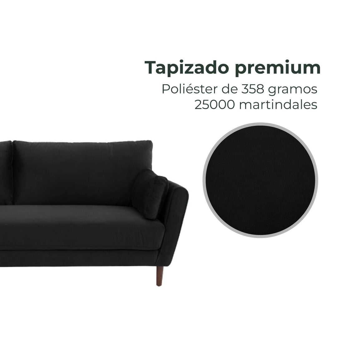 Sofá 3 Plazas Malaga Negro