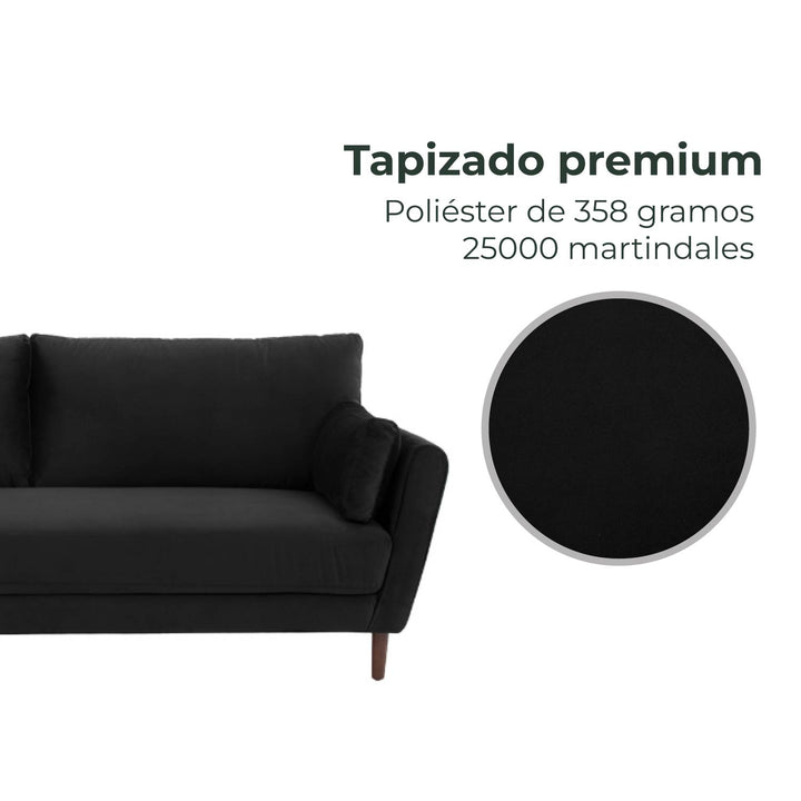 Sofá 3 Plazas Malaga Negro