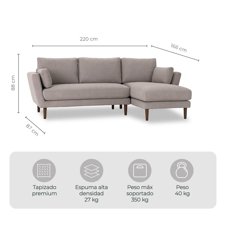 Sala Esquinero Sofa Modular Malaga Taupe