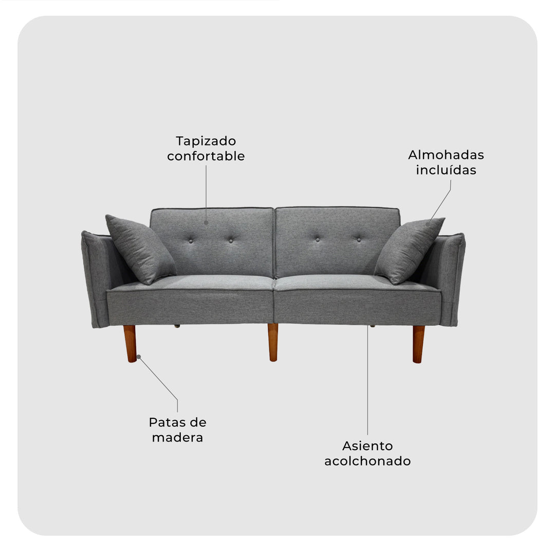 Sofá Cama 2 Plazas Mitah Gris