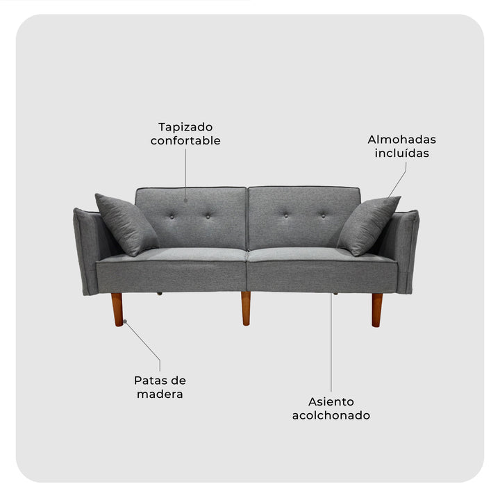 Sofá Cama 2 Plazas Mitah Gris