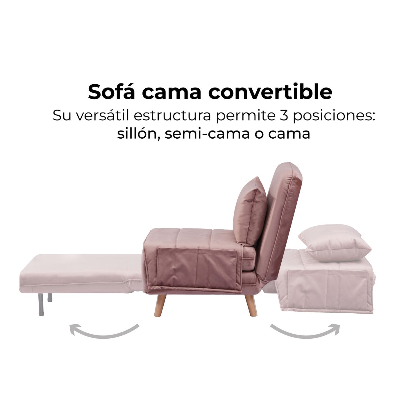 Sillón Sofá Cama Individual Muna Rosa