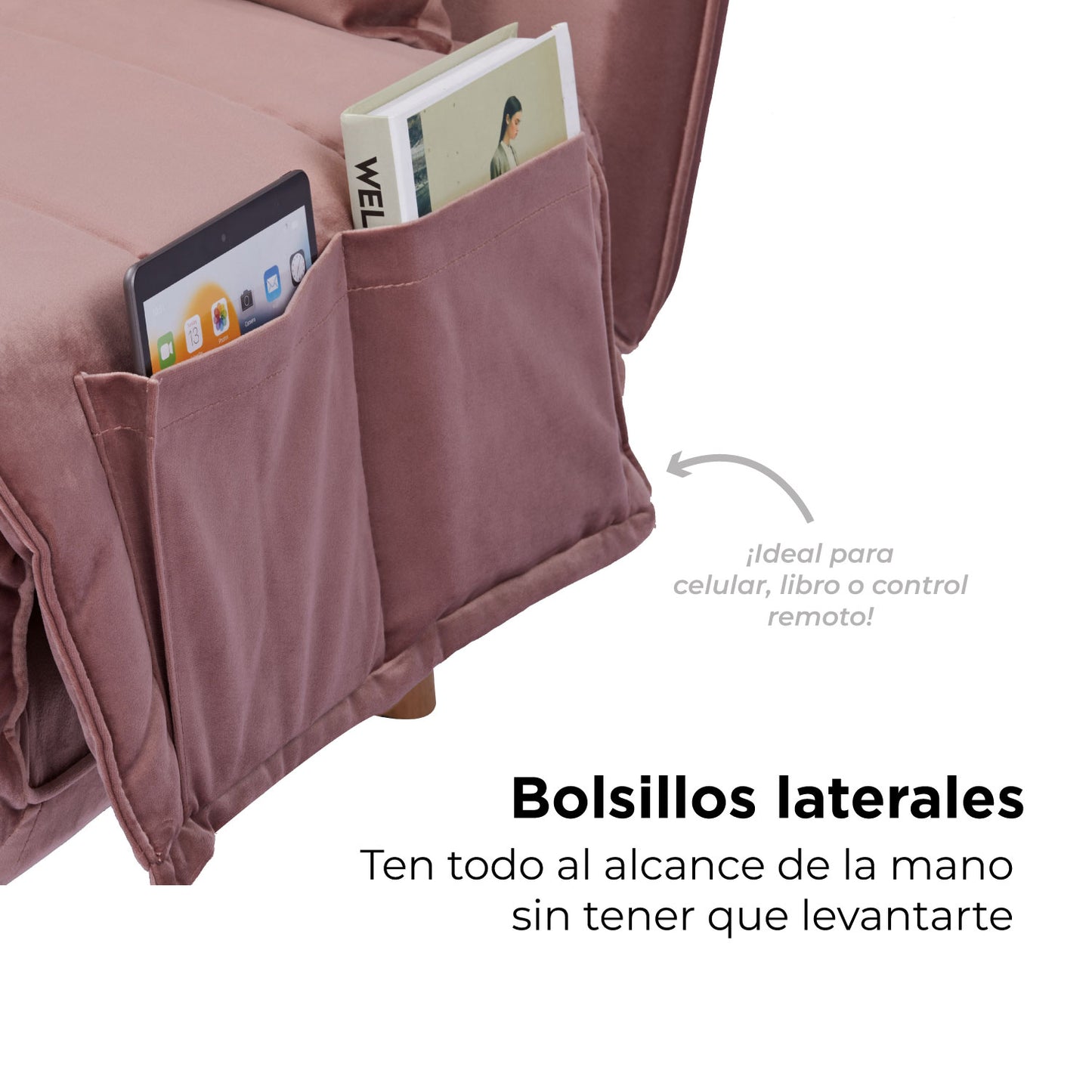 Sillón Sofá Cama Individual Muna Rosa