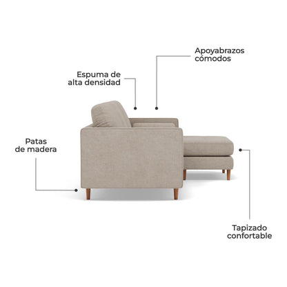 Sala Esquinero Sofa Modular Oviedo Beige