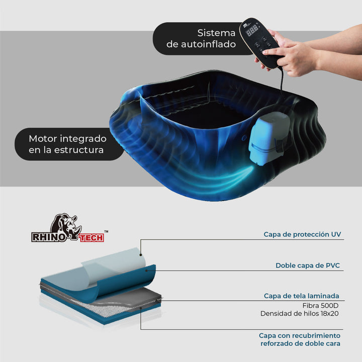 Tina Spa Hidromasaje Inflable Portland 6 Premium