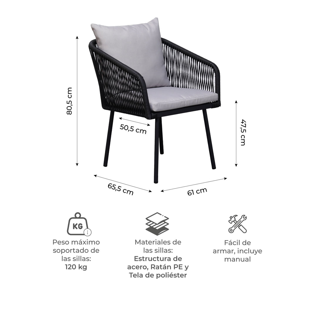 Set de Exterior Samui 6 Sillas + Mesa