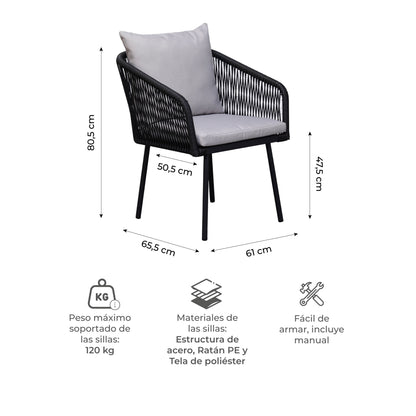 Set de Exterior Samui 6 Sillas + Mesa