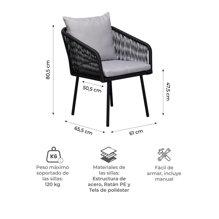 Set de Exterior Samui 6 Sillas + Mesa