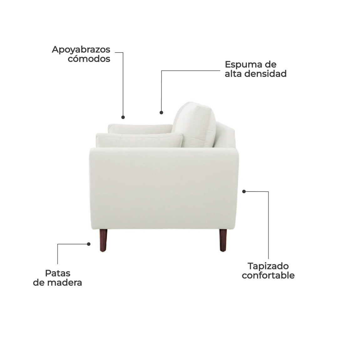 Sofá de 3 Plazas Malaga Hueso