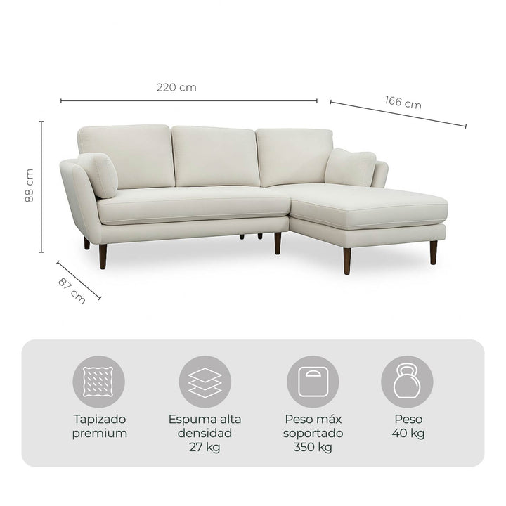 Sala Esquinero Sofa Modular Malaga Hueso