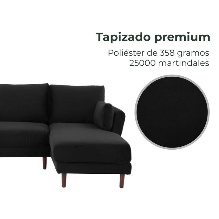 Sala Esquinero Sofa Modular Malaga Negro