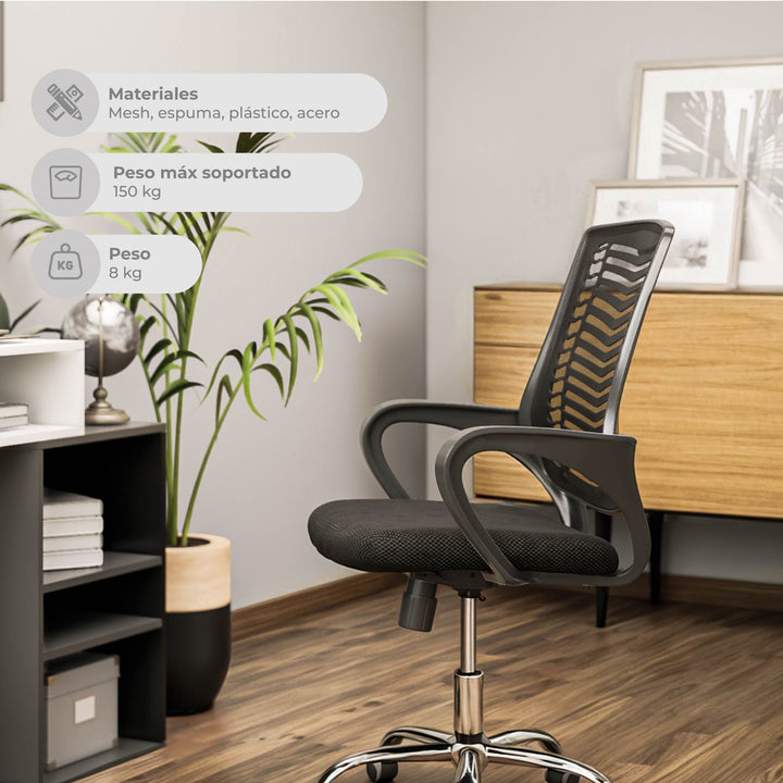 Silla de Oficina Sill-C2N Ergonómica Negra