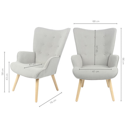 Sillón Individual para Sala Comedor Terciopelo Gris