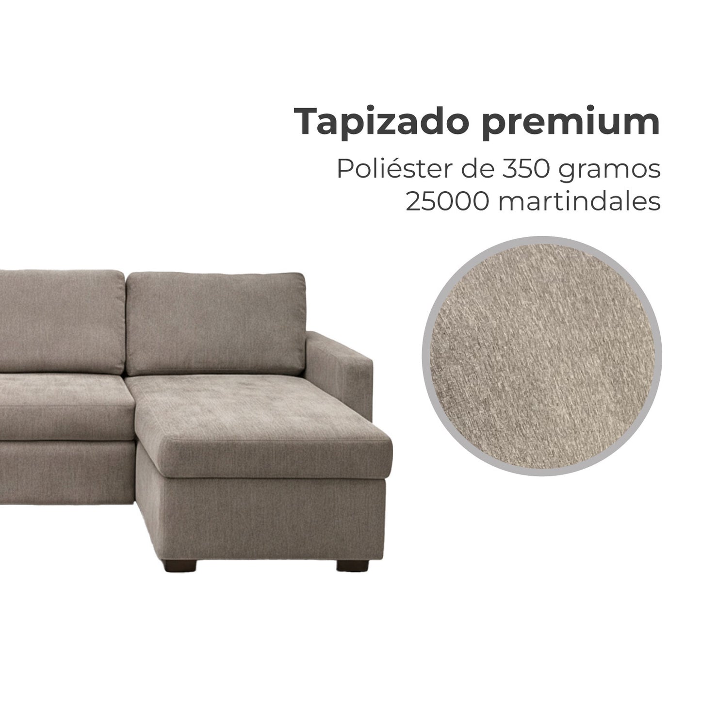 Sofá Cama Modular Valencia 3 Plazas Taupe