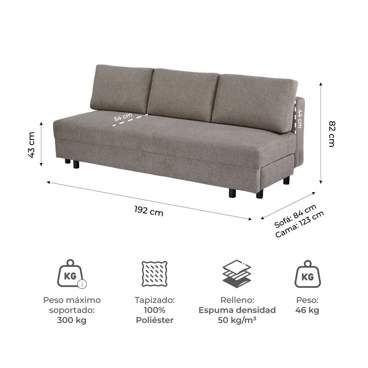 Sofá Cama 3 Plazas Valenti