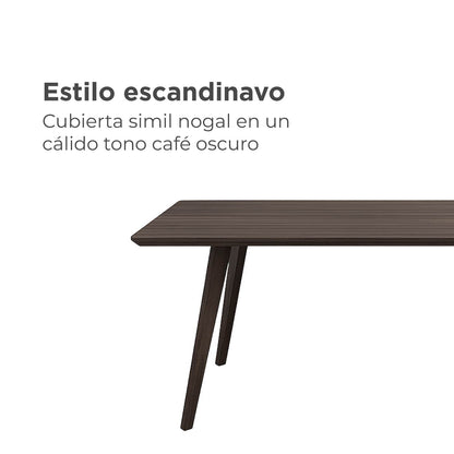 Mesa de Comedor Zuren 6 Personas Café Oscuro
