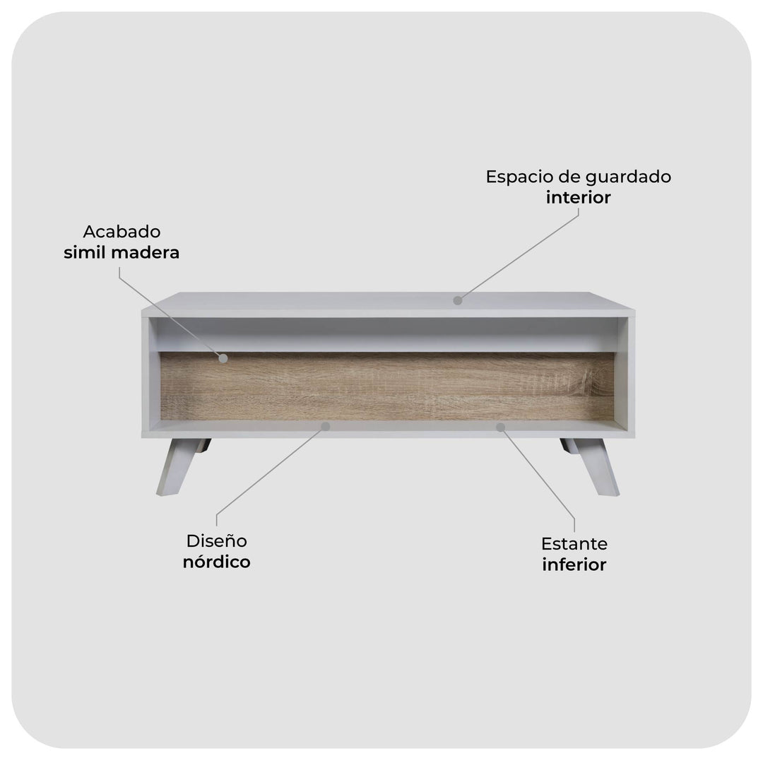 Mesa de Centro Nórdica Aloria Elevable