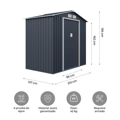 Cobertizo de Almacenamiento Para Exterior 213x127x195