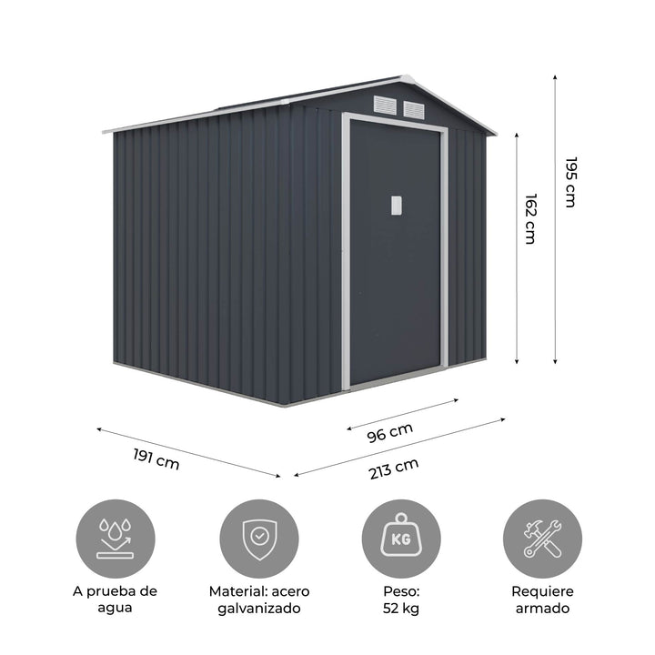 Cobertizo de Almacenamiento Para Exterior 213x191x195